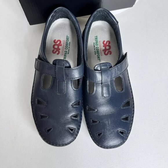 SAS Roamer Womens Size 7.5 Wode Mary Jane‎ Blue Leather Orthopedic Comfort Shoes - Picture 7 of 9